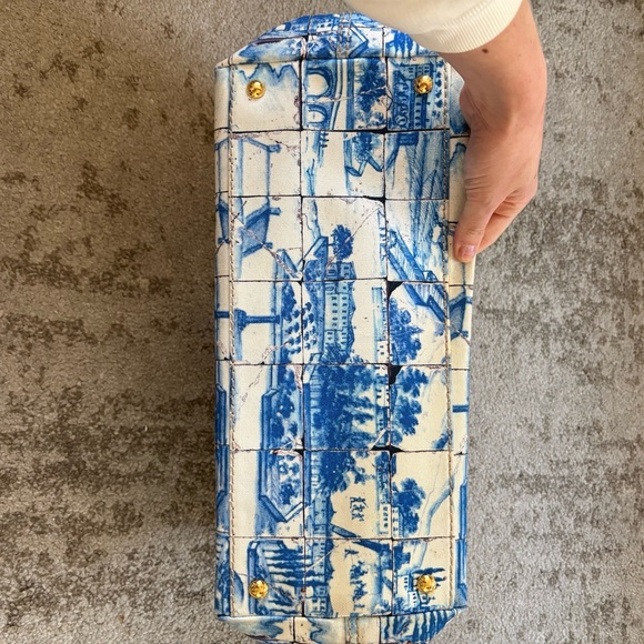 Prada Blue and White Canvas Tote Bag - Picture 8 of 13